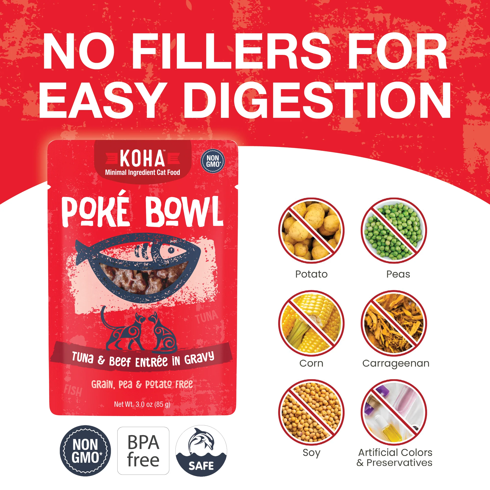 Poké Bowl Tuna & Beef Entrée in Gravy for Cats - Image 4