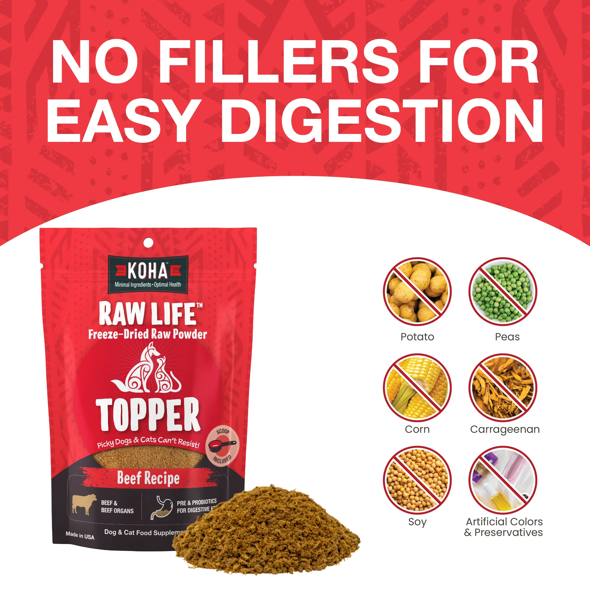 Freeze-Dried Raw Topper Beef Recipe for Dogs and Cats - Image 4