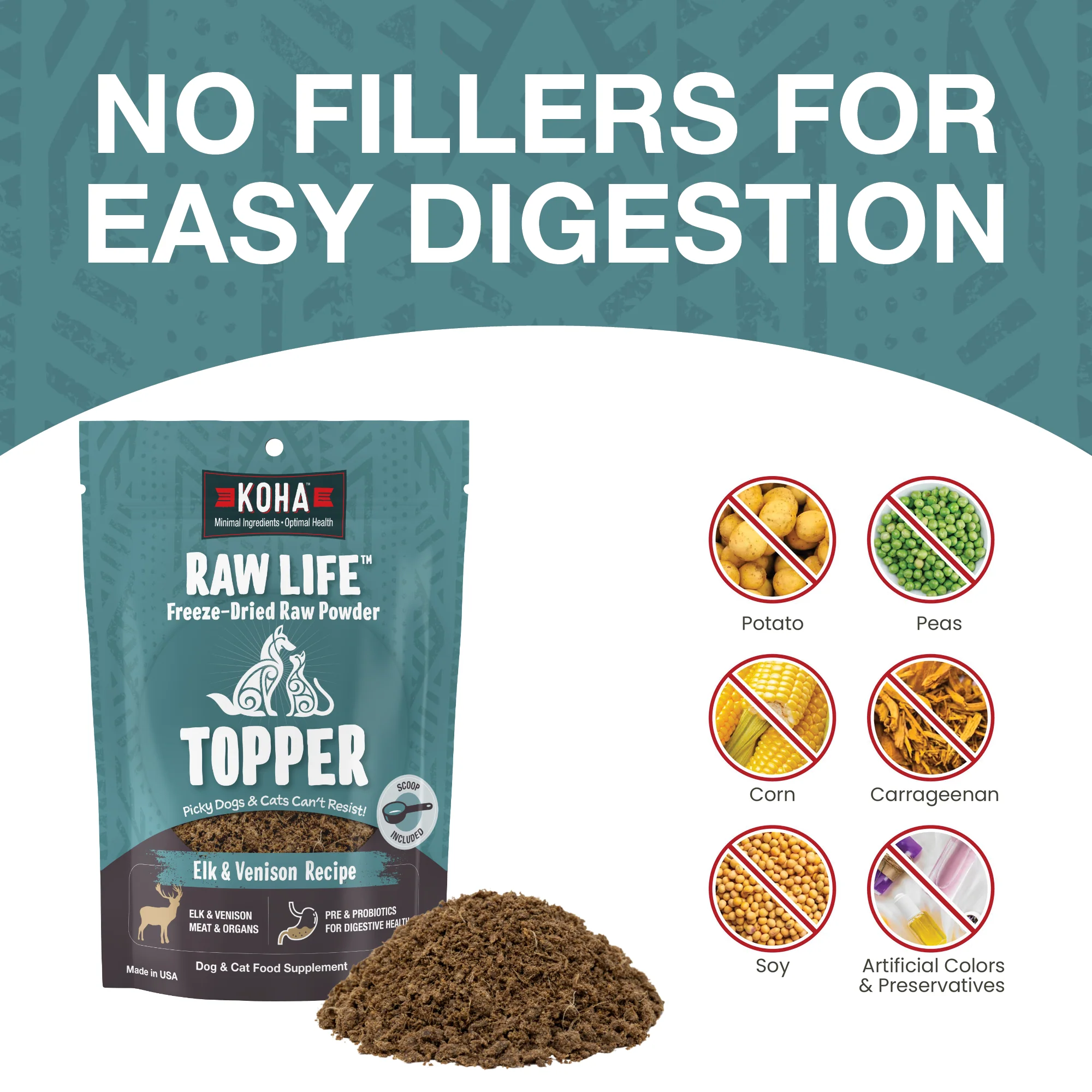 Freeze-Dried Raw Topper Elk & Venison Recipe for Dogs and Cats - Image 3